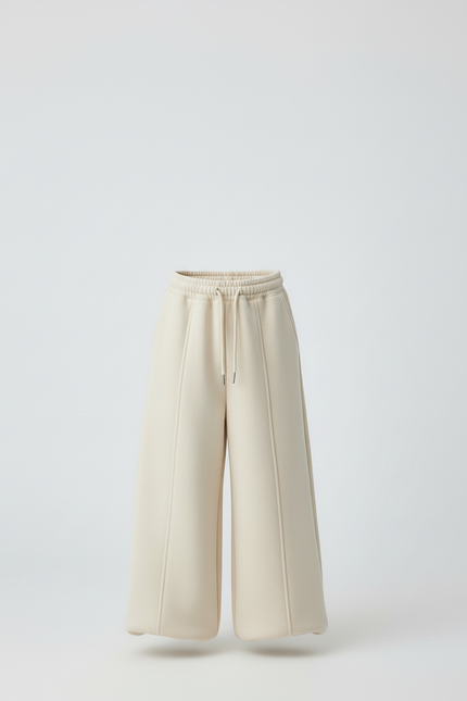 Pantalon Beige Large Molletonné Élastique Garçon Confortable - vue 3