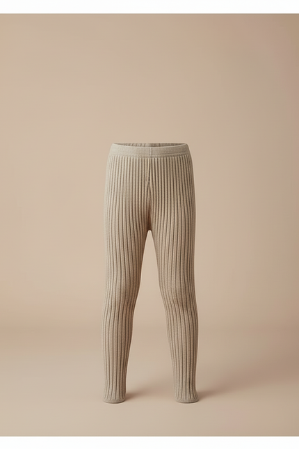 Pantalon Beige Côtelé Tricoté Élastique Confortable Garçon - Maille - vue 3