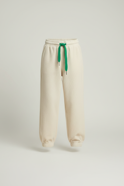 Pantalon Beige Côtelé Ample Décontracté Enfant Garçon Fille - Cordé - vue 3