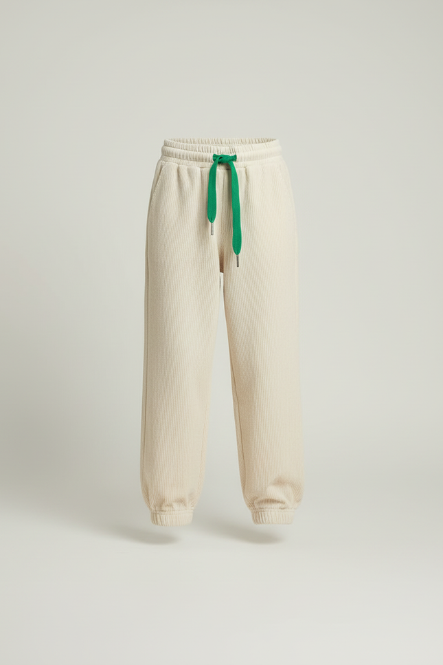 Pantalon Beige Côtelé Ample Décontracté Enfant Garçon Fille - Cordé - vue 3