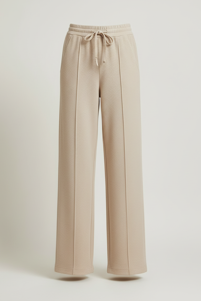 Pantalon Beige Côtelé Ample Confortable Décontracté - Maille - vue 3