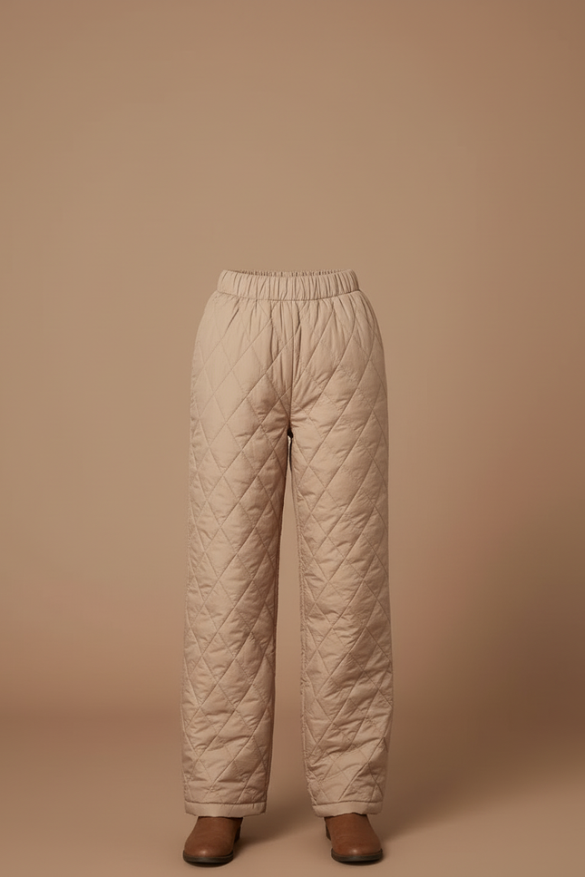 Pantalon Beige Matelassé Ample Hiver Confortable Enfant - Polyester - vue 3