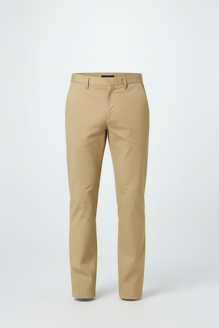 Pantalon Beige Droit Coton Décontracté Élégant Homme - vue 3