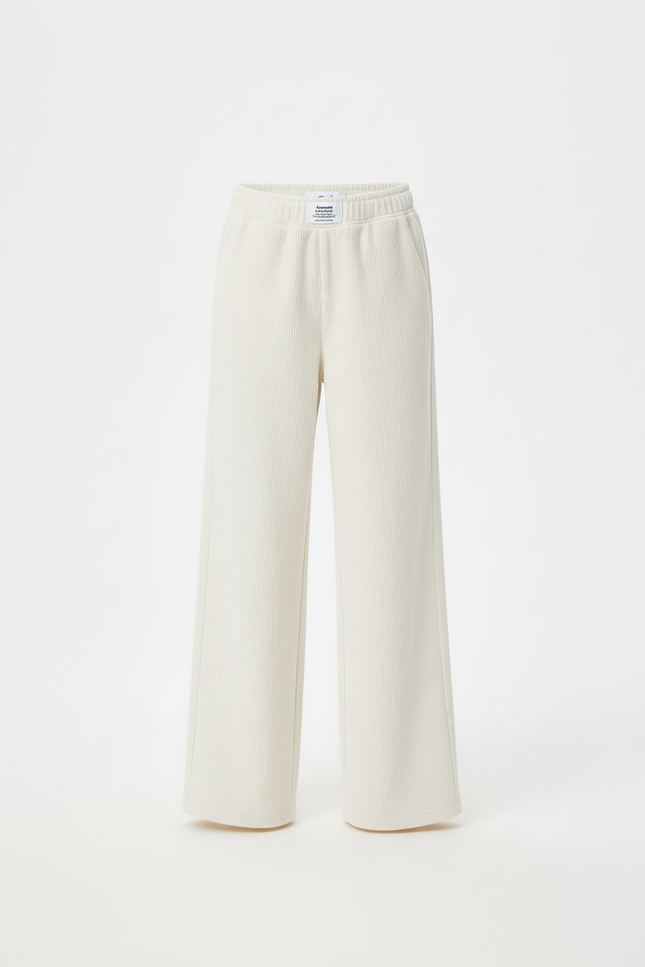 Pantalon Beige Côtelé Ample Confortable Fille - Cordé - vue 3
