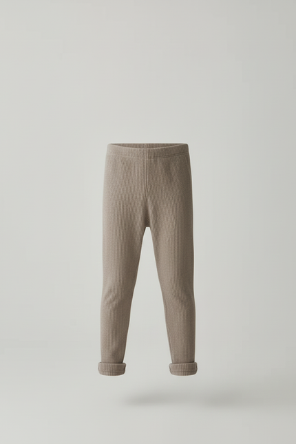 Pantalon Beige Côtelé Élastique Enfant Coton - vue 3