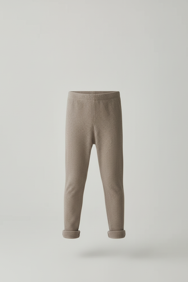Pantalon Beige Côtelé Élastique Enfant Coton - vue 3