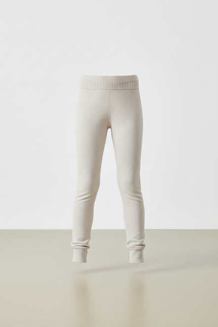 Pantalon Beige Tricoté Confortable Enfant Doux Ajusté - Maille - vue 3