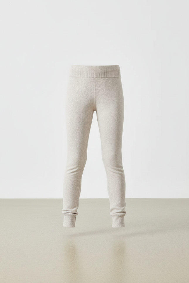 Pantalon Beige Tricoté Confortable Enfant Doux Ajusté - Maille - vue 3