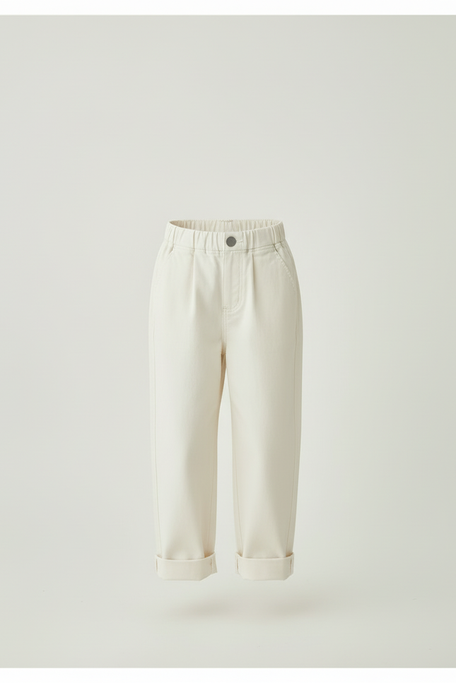 Pantalon Paper Bag Beige - Gabardine - vue 3