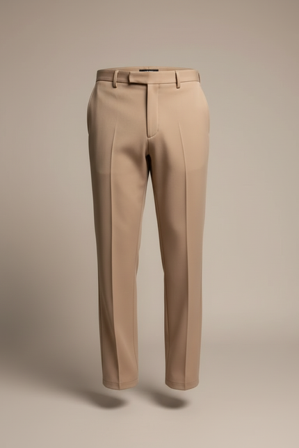 Pantalon Beige Homme Droit Élégant Décontracté Plissé - Gabardine - vue 3