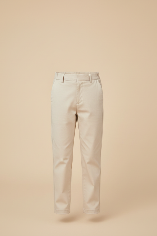 Pantalon Beige Droit Élégant Garçon Décontracté Coton - Gabardine - vue 3