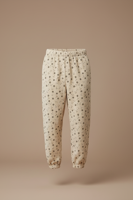 Pantalon Beige Côtelé Ample Imprimé Floral Homme - Cordé - vue 3