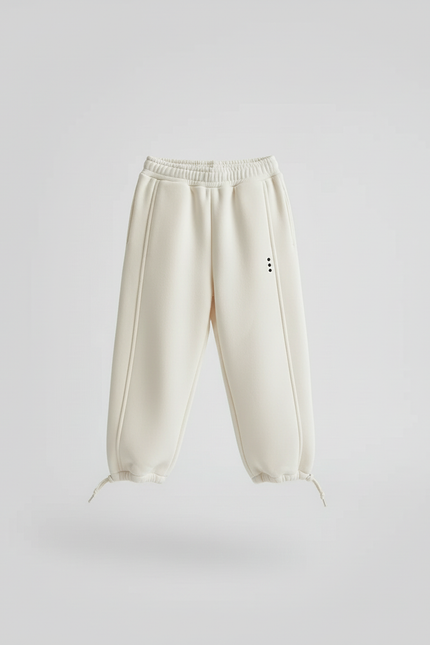 Pantalon Beige Ample Molletonné Surpiqûres Enfant Garçon - vue 3
