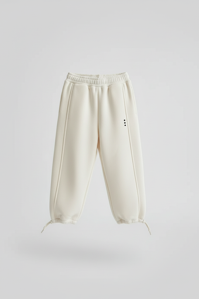 Pantalon Beige Ample Molletonné Surpiqûres Enfant Garçon - vue 3