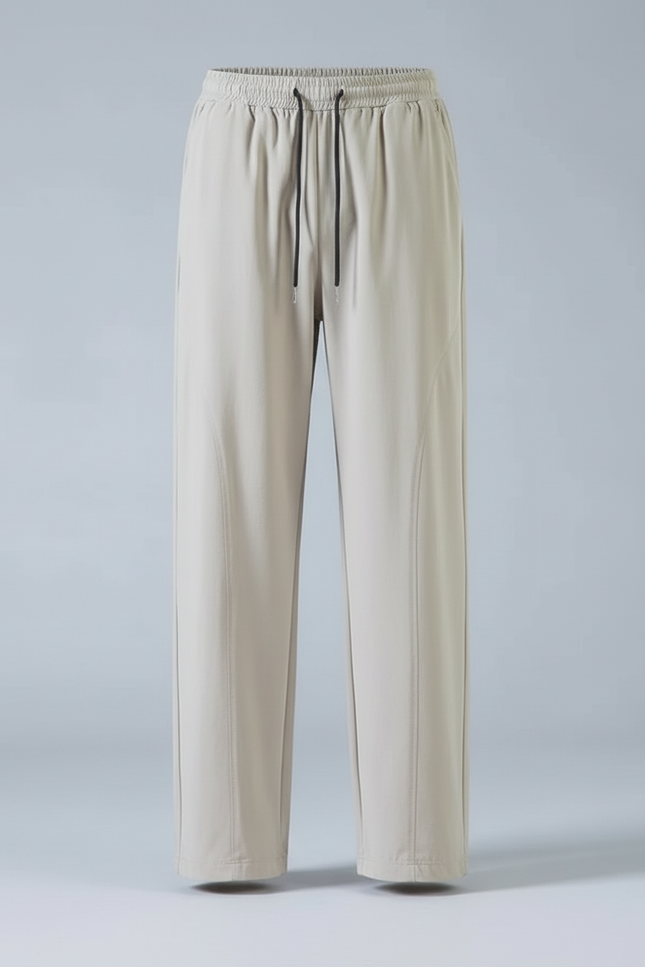 Pantalon Beige Homme Fluide Décontracté Large Léger - Viscose - vue 3