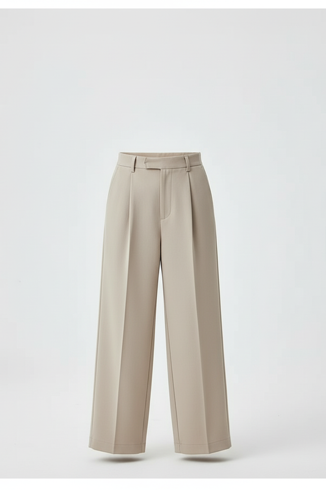 Pantalon Beige Plissé Droit Élégant Enfant - Gabardine - vue 3
