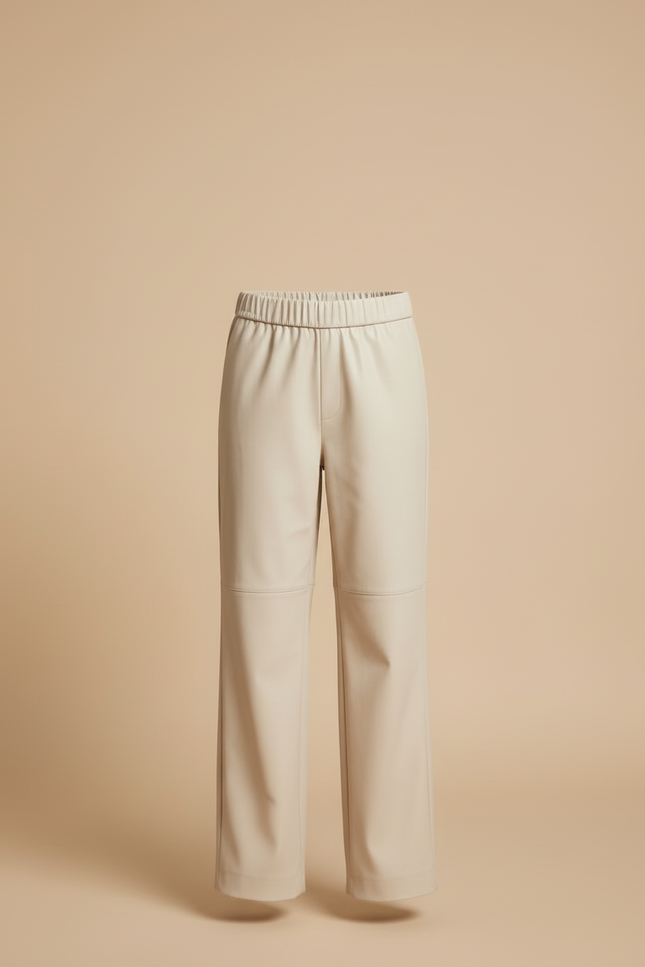 Pantalon Vinyle Beige - Simili cuir - vue 3