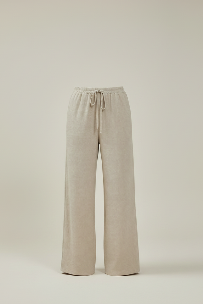 Pantalon Maille Beige Femme - vue 3