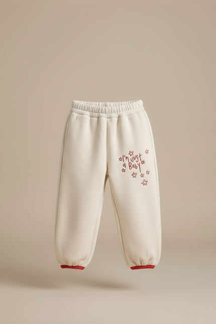 Pantalon Beige Molletonné Imprimé Étoiles Ample Enfant - vue 3