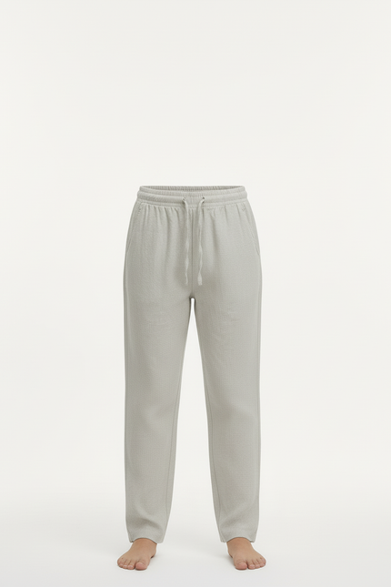 Pantalon Beige Lin Cordon Ajustable Garçon Médiéval - Gris - vue 3