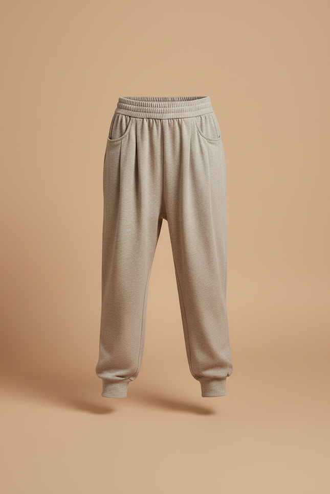 Pantalon Beige Ample Décontracté Élastique Fille - Molleton - vue 3
