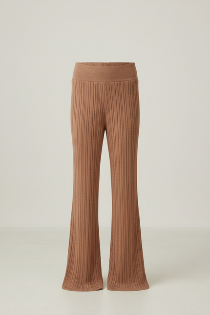 Pantalon Beige Marron - Maille - vue 3