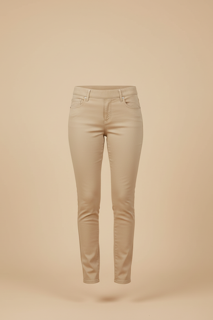 Pantalon Enduit Beige - Simili cuir - vue 3