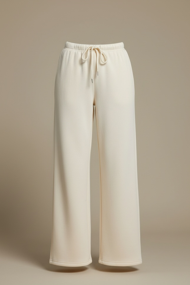 Pantalon Beige Ample Cordon Décontracté Femme Fluide - Molleton - vue 3