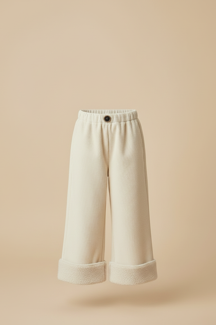 Pantalon Beige Côtelé Ample Doublé Chaud Fille - Cordé - vue 3