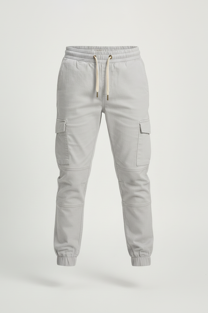 Pantalon Beige Cargo Coton Confortable Garçon - Gris - vue 3