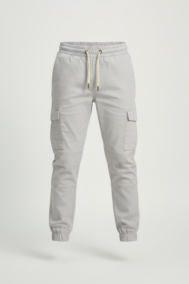 Pantalon Beige Cargo Coton Confortable Garçon - Gris - vue 3