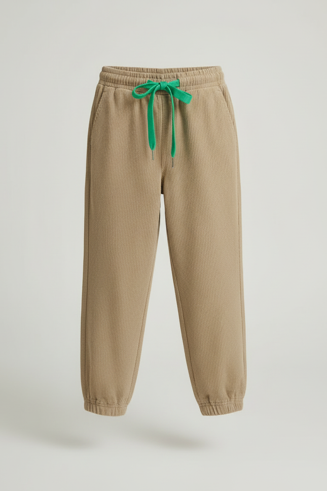 Pantalon Beige Côtelé Ample Doux Enfant - Cordé - vue 3