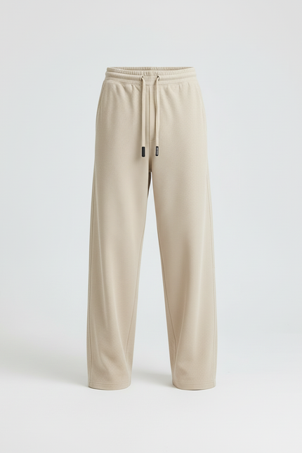 Pantalon Beige Ample Cordon Décontracté Large Homme - Molleton - vue 3