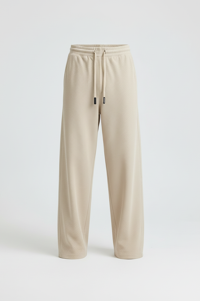 Pantalon Beige Ample Cordon Décontracté Large Homme - Molleton - vue 3