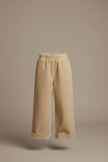 Pantalon Beige Côtelé Droit Enfant Décontracté - Cordé - vue 3
