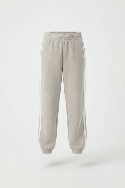 Pantalon Beige Sporty Rayé Confortable Enfant - Gris Molleton - vue 3