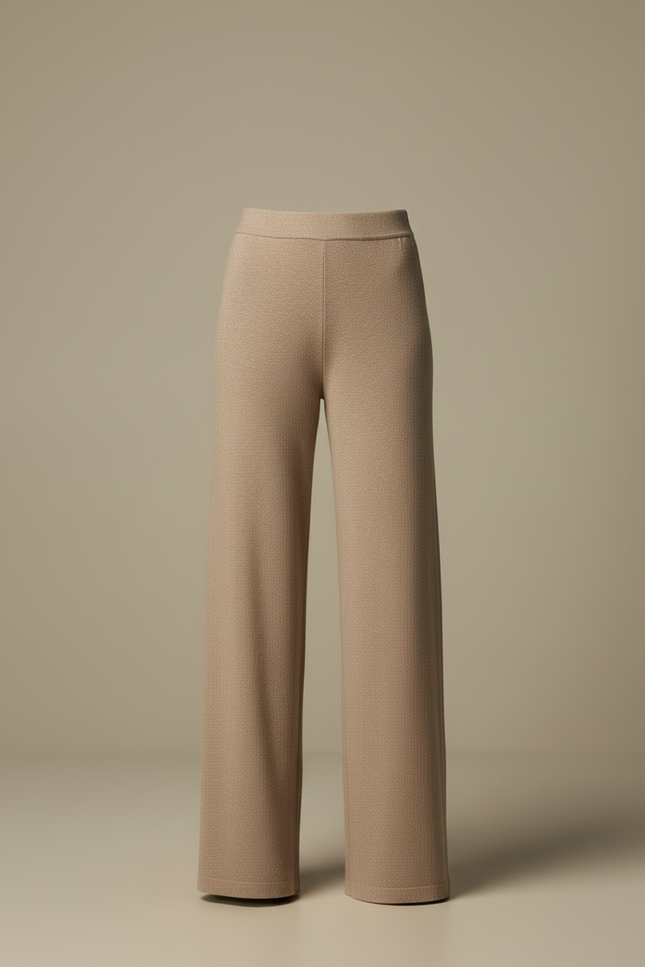 Pantalon Flare Beige Femme - Maille - vue 3