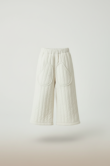 Pantalon Beige Matelassé Ample Enfant Coton Confortable - Molleton - vue 3