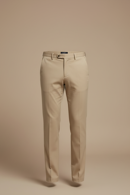 Pantalon Beige Droit Élégant Décontracté Homme - Gabardine - vue 3