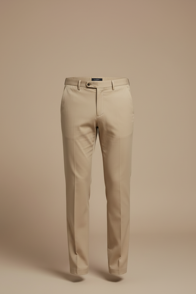 Pantalon Beige Droit Élégant Décontracté Homme - Gabardine - vue 3