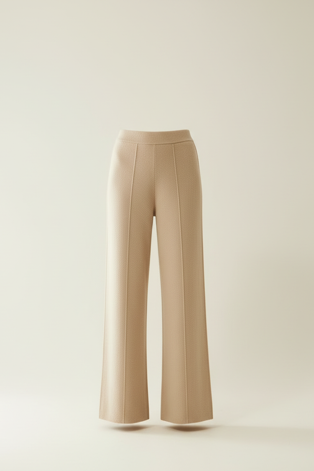 Pantalon Beige Cachemire Ample Confortable Chaud Élégant - Maille - vue 3