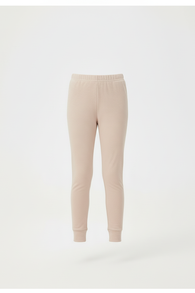 Pantalon Beige Côtelé Élastique Enfant Confortable - Maille - vue 3