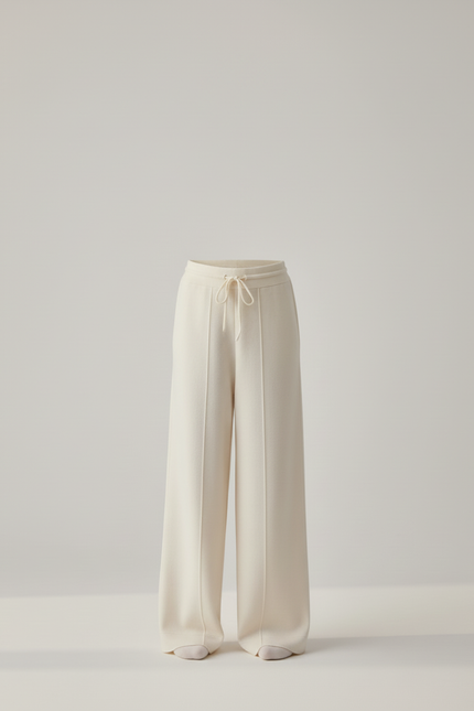 Pantalon Beige Ample Tricoté Confortable Fille - Maille - vue 3