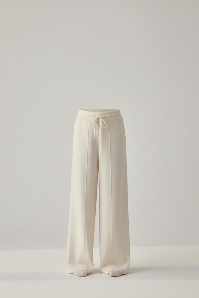 Pantalon Beige Ample Tricoté Confortable Fille - Maille - vue 3