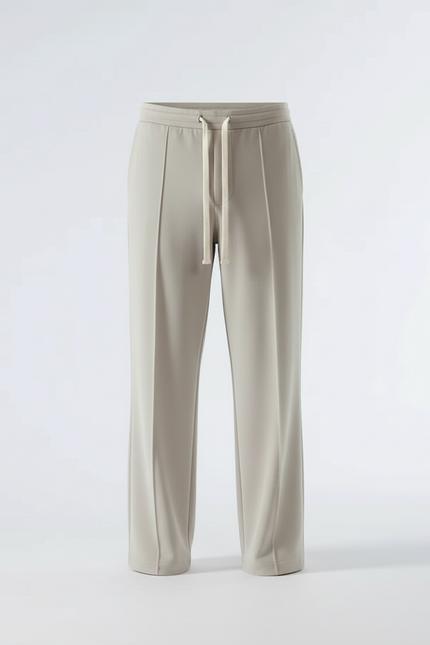Pantalon Large Fluide Beige - Polyester - vue 3