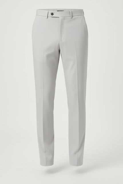 Pantalon Beige Homme Slim Élégant Décontracté Formel - Gris Polyester - vue 3