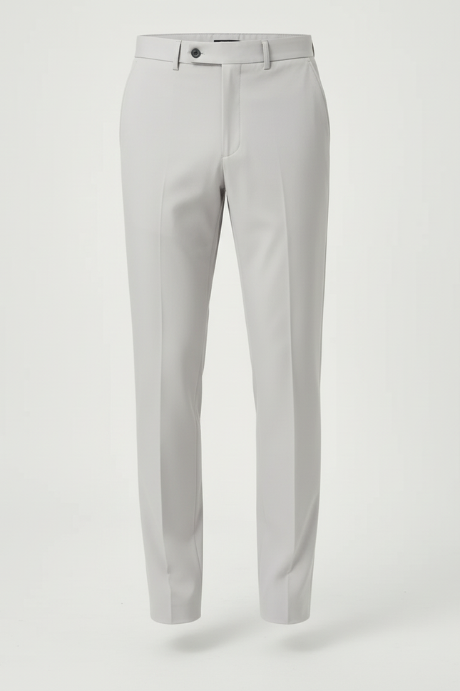 Pantalon Beige Homme Slim Élégant Décontracté Formel - Gris Polyester - vue 3