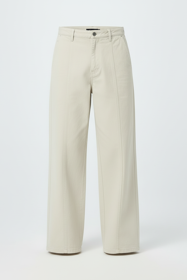 Pantalon Beige Ample Droit Décontracté Homme - Toile - vue 3