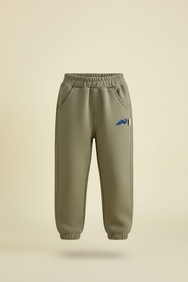 Pantalon Beige Molleton Sport Enfant Garçon Dinosaure - Kaki - vue 3