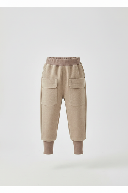 Pantalon Beige Cargo Ample Confortable Enfant - Molleton - vue 3